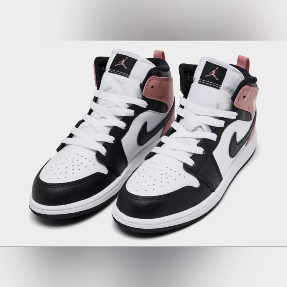 Kids Air Jordan Mids Dusty Pink Sneakers - Picture 4 of 7